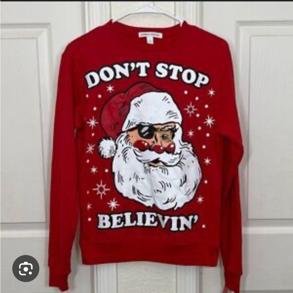 Santa- Don’t Stop Believing Sweatshirt Women’s Size large